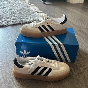 Black/White/Gum Adidas Sambas (Women’s)